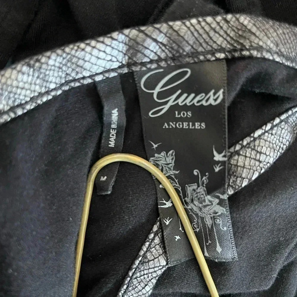 Guess/ Front zip/ Back beaded detail/ Black body con dress/  Mini/ Size US M - Picture 11 of 16